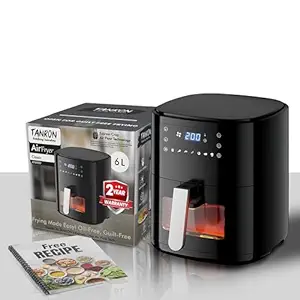 Tanron Air Fryer for Home Versatile AirFryer for Home, Oil-Free Frying, Air Fryer Oven with 360 Rapid Air Technology, Perfect for Healthy Cooking 6 Ltr, uses upto 90% less Oil with Programable Touch - ?