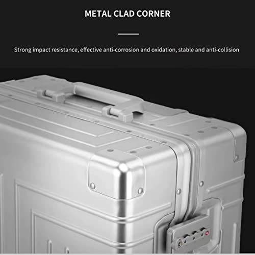 Erlun All-Aluminum-Magnesium Trolley Case, Zip-Free Luggage, Built-In Tsa Lock, Suitcase With Spinner Wheels (Black (All Aluminum Ultimate), 20Inch) #TOP5