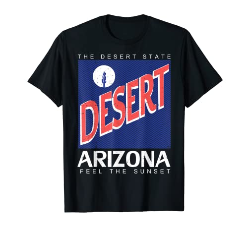 Vintage Feel Sunset Cactus Mountain Desert Vibes Arizona Camiseta