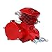 H-YEEU 80cc 2 Stroke Bicycle Engine Motor Gas Motorized Bike Motor Kit(Red)