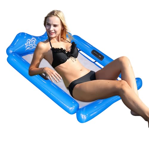 Nixiara Hamac de piscine gonflable, île flottante, île flottante, pour voyager, se détendre, famille, lac, piscine, jardin