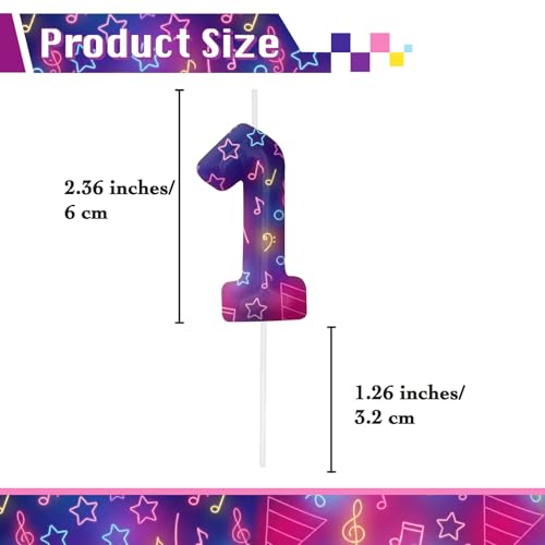 Image of Purple Number 1 Birthday Candles, Cartoon Themed Cupcake Toppers for Boys Girls Cake Decorations, Cake Toppers, Birthday Decorations Party Supplies, Number Candles for Party Decor