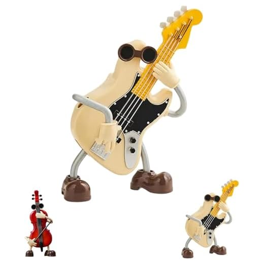 INSDHCCHD Figuras de violín y Guitarra en Caja música, con pequeños violines Que se Pueden Tocar emiten Sonido, Mini, decoración Escritorio, Regalo for Amantes la(Style 1)