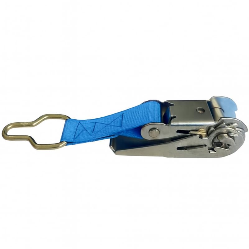 Atelier Piscine Cliquet Inox avec Anneau T et Sangle bleue pour Couverture à barres