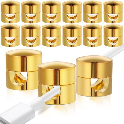 Supports de téléphone en aluminium dorés pour gestion des câbles