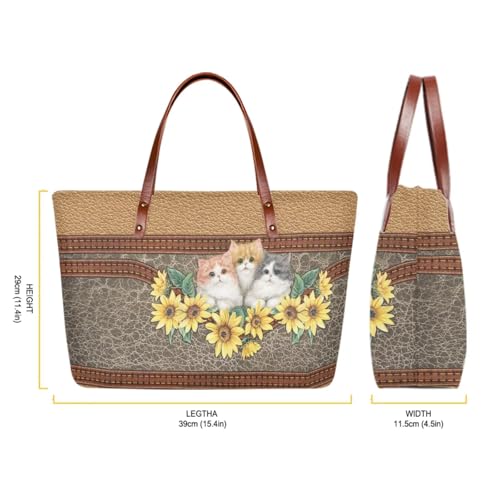 Image of Top Handle Purse for Women, Large Tote Handbag With PU Wallet Set, Gift for Mom