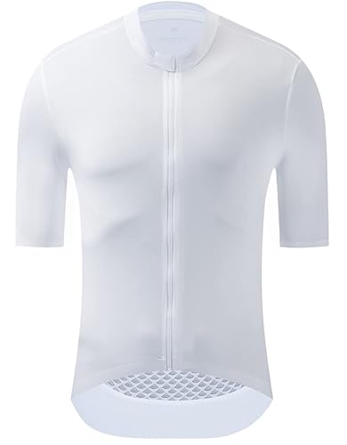 YKYWBIKE Cycling Jersey Men Aero Race Fit, Road Bike Jersey Short Sleeved Moisture Wicking, Breathable,Zip Pocket,UPF50