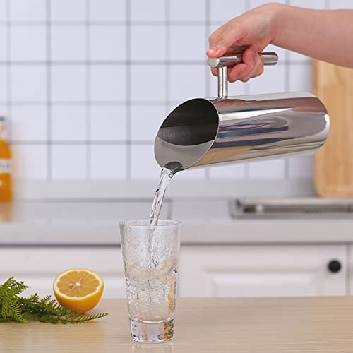 Pichet à eau en acier inoxydable 304 grand format avec poignée