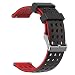 Moretek 20mm Replacement Band for Samsung Galaxy Watch 42mm, Samsung Gear S2 Classic, Gear Sport, Withings (Nokia) Steel HR 40mm Silicone Strap Smart Watch Fitness Wristbands (BlackRed, 20mm)