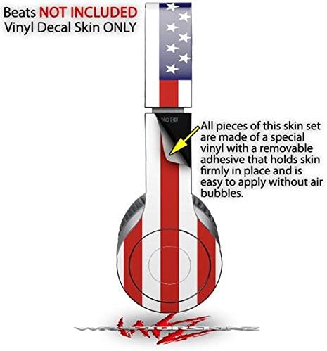 Skin Decal Wrap Works with Original Beats Solo HD Headphones USA American Flag 01 Skin Only (Headphones NOT Included)