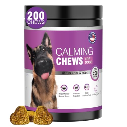 Calming Chews for Dogs 200pc Dog Calming Treat and Bites with Melatonin - Anxiety and Stress Relief Treats for Dogs Puppy Sleep Aid Calm Dog with Noise,Thunder,Barking,Separation,Chewing