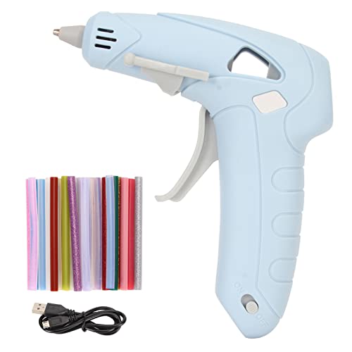 Hot Glue Gun, 10W Fast Heating Hot Glue Melter, Ergonomic Handle USB Charge Hot Glue Melting Tool with 30 Glue Sticks for Handicraft DIY