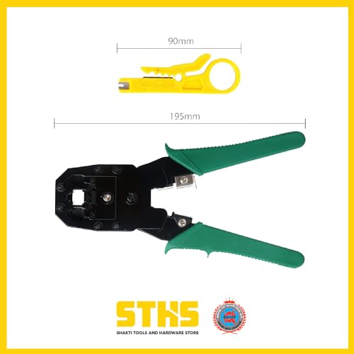 Image of RJ-45 Crimping Tool | 3-in-1 Network Cable Crimper, Cutter & Stripper | Ethernet LAN Connector Crimping Tool for RJ45, RJ11, RJ12 | Heavy Duty & Durable (Pack of 1)