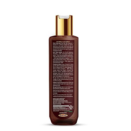 Image of Khadi Organique Tea Tree Shampoo | Herbal Anti-Dandruff Hair Cleanser | Removes Dandruff from the Source | Promotes Strong, Smooth & Healthy Hair | For Men & Women | 200 ml (Pack of 1)