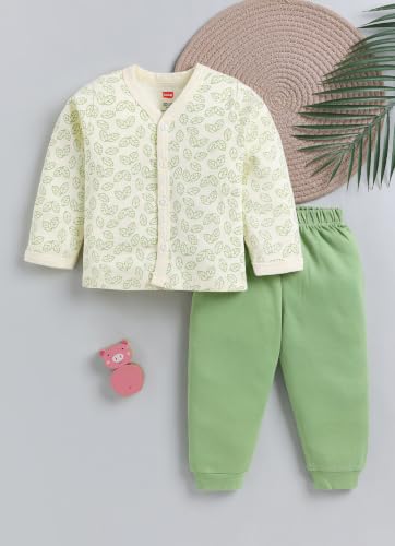 Image of LuvLap Baby Boys & Girls Regular Fit 100% Cotton Half Sleeves Jhabla & Shorts Set Pack of 2