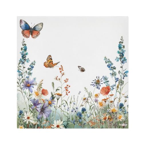 Servilletas de Tela Butterfly con Flores y Mariposas Set x6 miniatura 1