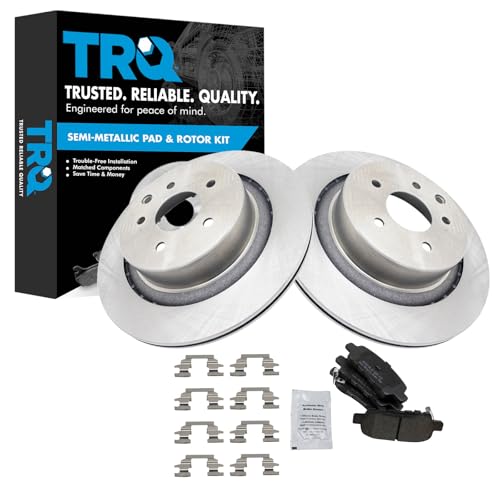 Image of TRQ Rear Brake Pad and Rotor Set Semi Metallic 330mm Rotors