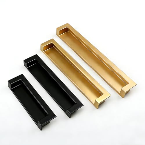 SKYFREIGHT Recessed Cabinet Handle, Flush Cabinet Pulls, Zinc Alloy Recessed Finger Pull, Suitable for Kitchen Cabinets, Drawers, and Wardrobes. (2, Black, 6.3 inch) by SKYFREIGHT - Used condition - Image 9