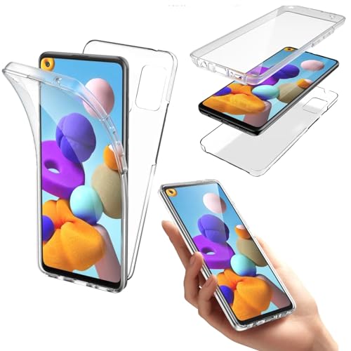 MOELECTRONIX Hülle passend für LG K50 | Full Cover Komplettschutz Schutzhülle Tasche Schutz Hülle |360 Grad TPU Silikon Transparent