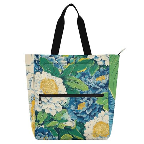 Bolsa de libros de flores azules, inspira tu creatividad en la escuela o tus paseos