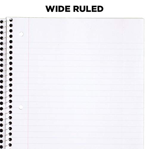 image for Mead Spiral Notebooks, 1 Subject, Wide Ruled Paper, 70 Sheets, 10-1/2 