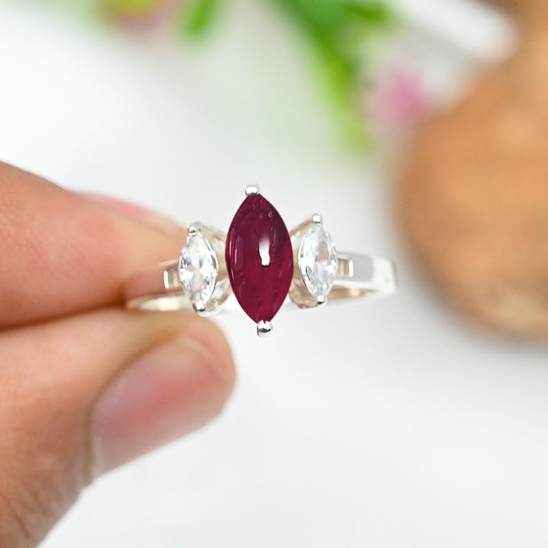 Edelstein Ring für Damen und Herren aus 925 Sterling Silber Schmuck handgefertigt CRG1244AA