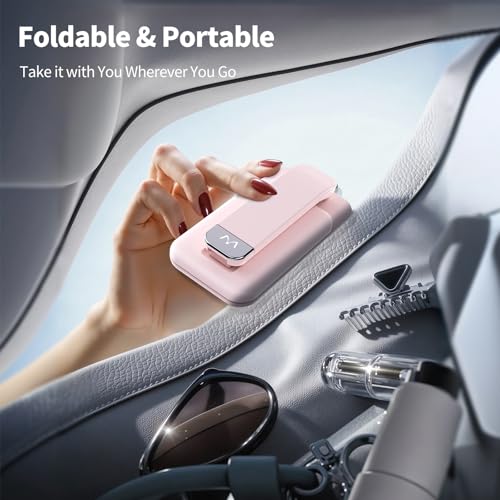 Image of iWALK Magnetic Cell Phone Stand for Desk, Angle and Height Adjustable Mobile Phone Holder, Foldable Magnet Stand for iPhone 17 16 15 14 13 12 Pro Max and iPad, Cell Phone Holder for Samsung, Pink