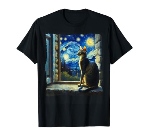Cat Oriental Shorthair Starry Night Oriental Shorthair T-Shirt