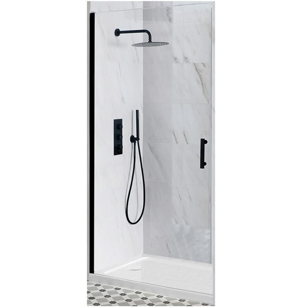 Milano Black/White Nero Hinged Door Shower Enclosure Tray - 1700Mm X 700Mm