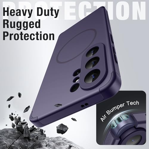 Image of JETech Magnetic Cover Case for Samsung Galaxy S26 Ultra, Compatible with MagSafe, Dual-Layer Heavy Duty Shockproof Phone Cover, Camera Lens Full Protection, Hard PC Back (Heron Purple)