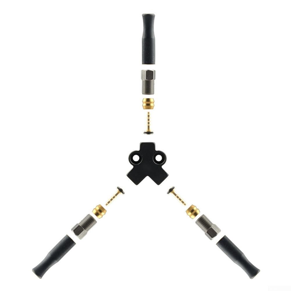 1 PCS Hydraulic Brake Splitter 1 to 2 Adapter CNC Aluminum Oil Distribution Valve Tee for Bicycle Motorcycle Systems 45 90 Degree Black(A)