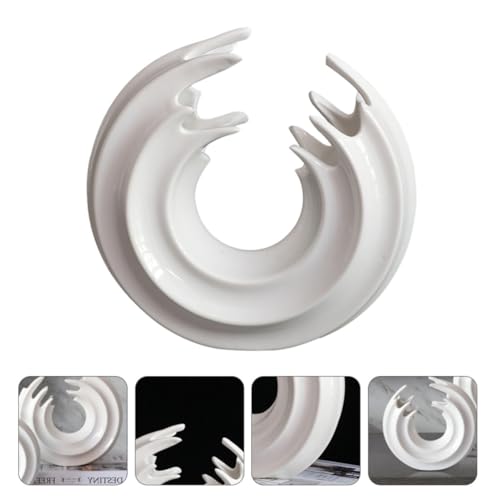 Jarrón de cerámica resistente jarrón blanco estable para mesa 8