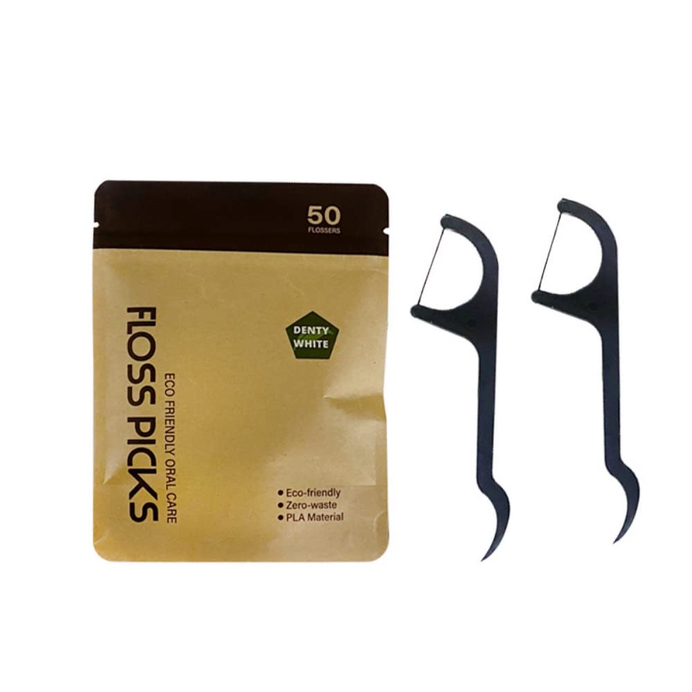 Eco-Friendly Bamboo Charcoal Infused Floss Pick- 2 Packs