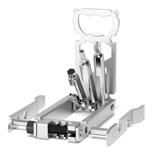 RICHARTZ BIKETOOL 32+ | Multitool Fahrrad aus Edelstahl | 32-in-1 Fahrrad Werkzeugset mit Kettennieter | Reifenheber & Co. | Kompaktes Multitool Designed in Deutschland | Bike Tool