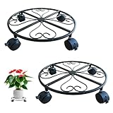 【Haute capacité de charge】 - Conçu en plastique PP de qualité et acier inoxydable, ce supports de pots de fleurs à roulettes est solide et durable. Chaque supports de pots de fleurs peut supporter jusqu’à 35 kg, parfait pour des pots en céramique ou d’autres objets robustes.