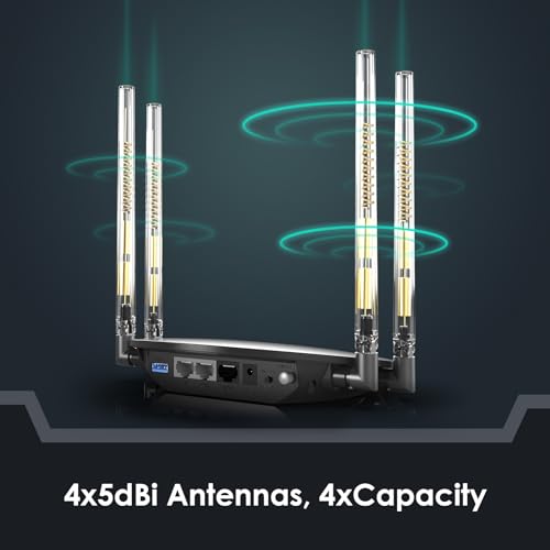 WAVLINK 2024 AC1200 WiFi Router, Dual Band Wireless Internet Smart Router 5GHz+2.4GHz with 100Mbps WAN/LAN, Long Range Coverage for Home & Office, Supports Router/Repeater Mode - Image 3