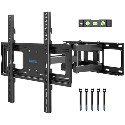 BONTEC Full Motion TV Wall Mount for 23-70 Inch TVs, Hold up to 99 lbs, Max VESA 400x400mm, Swivel