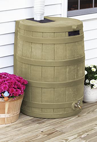 Rain Wizard 50 Gallon Rain Barrel - Khaki - Thumbnail 4