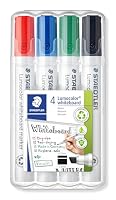 Staedtler Lumocolor Whiteboard 351B Chisel Tip Marker, Assorted (Pack of 4)