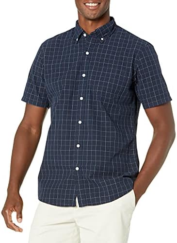 Amazon Brand – Goodthreads Men’s Standard-fit Short-sleeve Heathered Large-scale Check Shirt Long Sleeve Button Down Shirt