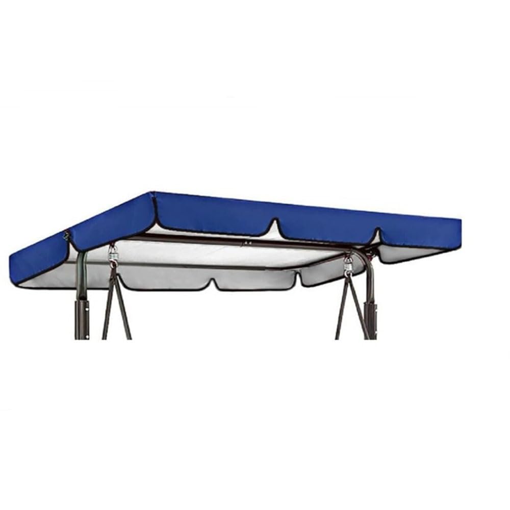 WJJKJH Swing Canopy Replacement Cover, 210D Oxford Cloth Waterproof Patio Swing Canopy Top Cover, UV Resistant Garden Porch Swing Roof For 2-3 Seat(Blue,420D：195 * 125 * 15cm)