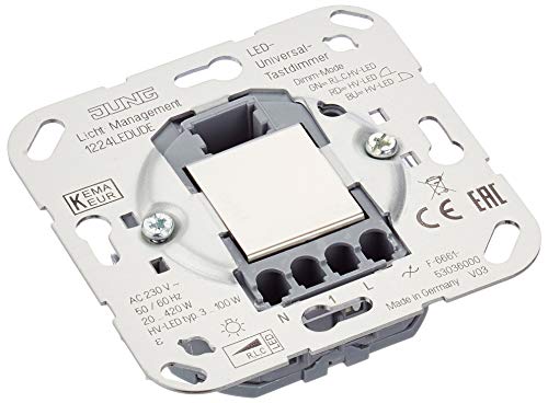 Jung 1224 UDE LED Universele Drukknopdimmer, Inbouw, 1 Stuk