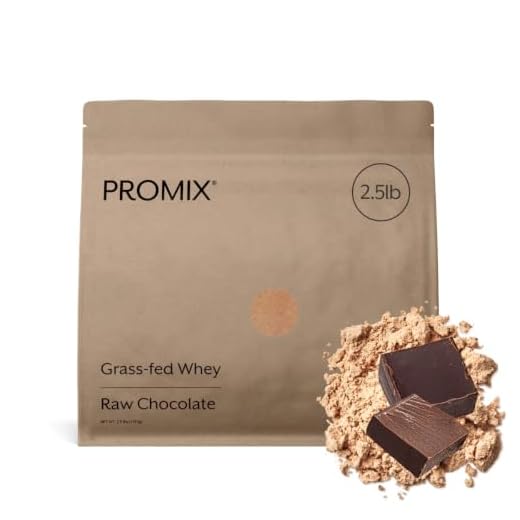 Promix Whey Protein Powder, Raw Chocolate - 2.5lb Bulk - Grass-Fed & 100% All Natural - ­Post Workout Fitness & Nutrition Shakes, Smoothies, Baking & Cooking Recipes - Gluten-Free & Keto-Friendly