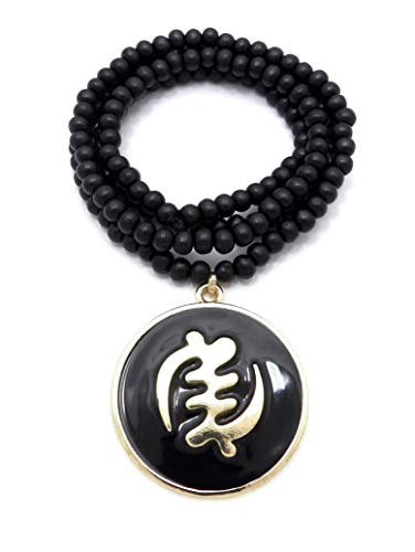 NYFASHION101 Adinkra Symbol Gye Nyame Medallion with 6mm 30