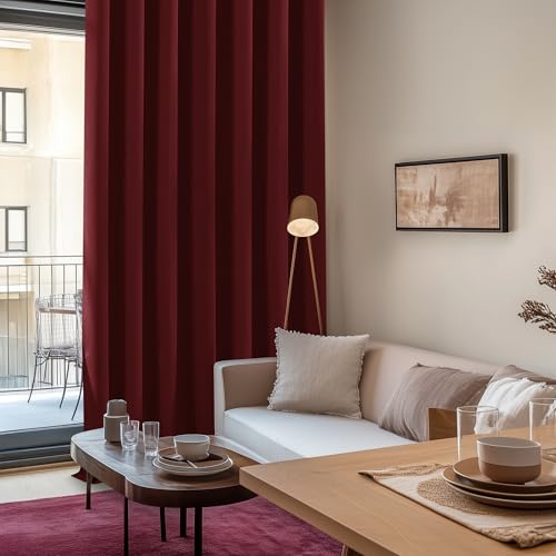Image of Deconovo Anti-Heat Insulation Anti-UV Curtain Red