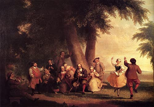 Affiche la danse de la batterie peinture sur toile Asher Brown Durand 60x90cm