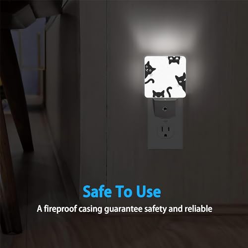 Image of Night Lights Plug into Wall Black Cats Night Lights Dusk to Dawn Sensor Led Lamp for Women Men,Led Lights for Stairway /Hallway /Bedroom,0.5W