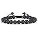 Produktbild TINGN Weihnachtsgeschenke für Männer Jungs Armband - Herren Armband Geschenke Lavastein Natürlicher Schwarzer Lavastein Herren Angst Armbänder Verstellbares Armbänder Geschenk für Männer Freund