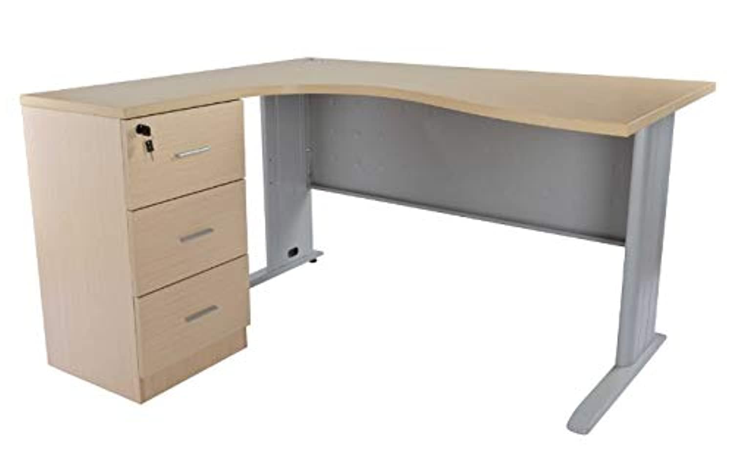 Maxim 1400R Contemporary Office Workstation Desk by Mahmayi - Brown