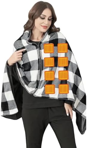 Manta térmica eléctrica, 35 x 60 pulgadas, ultra suave, acogedora, de calentamiento rápido, con 3 niveles de calefacción y protección contra